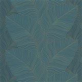 Vliesové tapety na zeď Bali listy zeleno-černé se zlatými konturami  AKCE