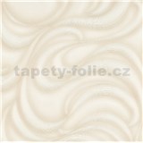 Vliesové tapety na zeď IMPOL GMK vlnovky bílé na béžovém podkladu
