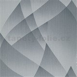 Vliesové tapety na zeď GMK4 geometrie stříbrná