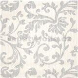 Luxusní vliesové tapety na zeď DOMOTEX New Style ornamenty šedé na béžovém podkladu   AKCE