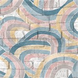 Vliesové tapety na zeď IMPOL Pop abstrakt modro-růžový na cihlové zdi  POSLEDNÍ KUS