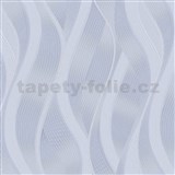 Vliesové tapety na zeď IMPOL vlnovky světle šedé se stříbrnou konturou