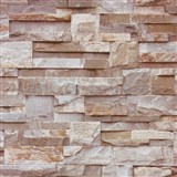 Vinylové tapety na zeď Bluff kamenný obklad hnědý