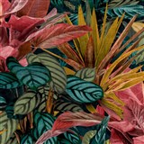 Vliesové tapety na zeď IMPOL Wanderlust tropické rostliny červené, oranžové, zelené - POSLEDNÍ KUSY