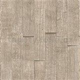 Vliesové tapety na zeď IMPOL Wood and Stone 2 3D dřevěný obklad světle hnědý