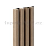Akustické dekorační panely MAXI dub saragossa 3D lamely na filcovém podkladu 270 x 17,7 cm