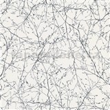 Vliesové tapety na zeď Elegance 3 popínavé větvičky černé na bílém podkladu