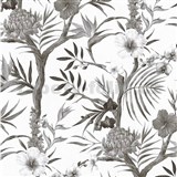 Vliesové tapety na zeď Neu Bude 2.0 exotické květy šedo-černé