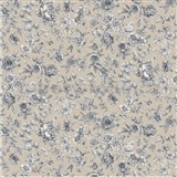 Vliesové tapety na zeď Mir Pretty šedé pivoňky na hnědém podkladu - 10,05 m x 0,53 m