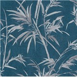 Vliesové tapety na zeď IMPOL Sumatra rákos stříbrný na modrém podkladu - POSLEDNÍ KUSY