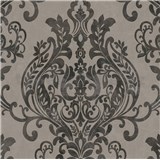 Vliesové tapety na zeď IMPOL New Life zámecký vzor tmavě hnědý na hnědém podkladu