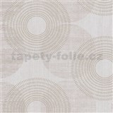 Vliesové tapety na zeď IMPOL Attractive kružnice metalicky zlaté na béžovém podkladu - POSLEDNÍ KUSY