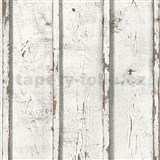 Vliesové tapety na zeď Wood´n Stone desky dřevěné bílé