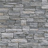 Vliesové tapety na zeď Wood´n Stone kámen ukládaný šedo-hnědý