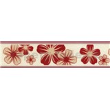 Samolepící bordury květy červeno-hnědé 5 m x 5 cm - POSLEDNÍ KUS