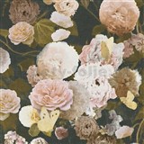 Vliesové tapety na zeď Paradise Garden květy velké na černém podkladu - POSLEDNÍ KUSY