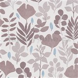 Vliesové tapety na zeď IMPOL stylizované listy hnědo-modré na bílém podkladu