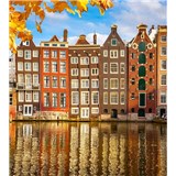 Vliesové fototapety domy v Amsterdamu rozměr 225 cm x 250 cm - POSLEDNÍ KUSY