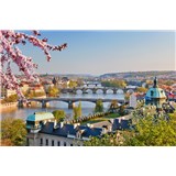 Vliesové fototapety jarní Praha rozměr 375 cm x 250 cm - POSLEDNÍ KUSY