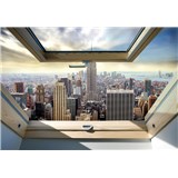 Vliesové fototapety New York Manhattan pohledem ze střešního okna rozměr 368 cm x 254 cm - POSLEDNÍ