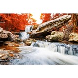 Vliesové fototapety krajina s vodopádem rozměr 375 cm x 250 cm - POSLEDNÍ KUSY