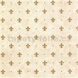 Samolepící tapety - lilie zlaté na béžovém podkladu 45 cm x 15 m