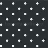 Samolepící tapety puntíky černé 45 cm x 15 m   AKCE