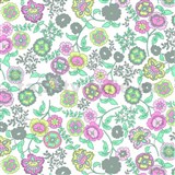 Samolepící tapety Fleur bílý podklad 45 cm x 15 m   AKCE