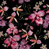 Samolepící folie orchidej růžovo-černo-zlatá- 45 cm x 5 m   AKCE