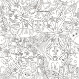 Samolepící tabulová folie Jungle - omalovánky - 67,5 cm x 1,5 m   AKCE