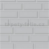 Vliesové tapety na zeď Imagine 3D obklad šedý s lesklým povrchem POSLEDNÍ KUSY