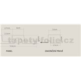 Lamelové dekorační panely VASCO zakončení pravé ořech 2,7 x 270 cm - POSLEDNÍ KUSY