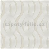 Luxusní vliesové tapety na zeď Colani Legend proplétané vlny bílé na krémovém podkladu