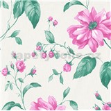 Vliesové tapety na zeď IMPOL Astoria růžové květy na krémovém podkladu AKCE