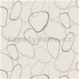 Vliesové tapety na zeď IMPOL Gina oválky hnědo-krémové s třpytkami