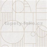 Vliesové tapety na zeď MY HOME. MY SPA. niklový art-deco vzor na šedém podkladu - POSLEDNÍ KUSY