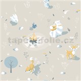 Vliesové tapety na zeď IMPOL My Kingdom zvířátka na béžovém podkladu