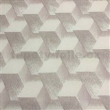 Vliesové tapety na zeď Natalia 3D kostky hnědé s třpytkami -  POSLEDNÍ KUS