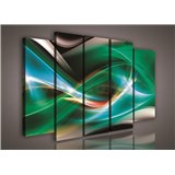 Obraz na plátně abstrakt zelený 150 x 100 cm - POSLEDNÍ KUSY