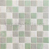 Samolepící pěnové 3D panely rozměr 70 x 70 cm, mozaika zeleno-stříbrná