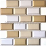 Samolepící PVC 3D panely obklad béžovo-bílý rozměr 30 x 30 cm - POSLEDNÍ KUSY
