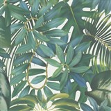 Vliesové tapety na zeď PintWalls zelené listy na bílém podkladu - POSLEDNÍ KUSY