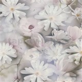 Vliesové tapety na zeď PintWalls květy bílé na šedém podkladu  - POSLEDNÍ KUSY