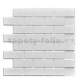 Obkladové panely 3D PVC rozměr 595 x 595 mm, tloušťka 0,6mm, BELOTTA 3D bílé