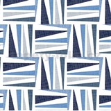 Ubrus metráž geometrický vzor modro-bílý - POSLEDNÍ METRY