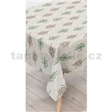 Ubrus metráž větvičky hnědo-zelené