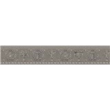 Luxusní vliesové bordury Versace III barokní květinový vzor hnědo-stříbrný - POSLEDNÍ KUSY