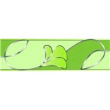 Samolepící bordura květy s vlnovkami tmavě zelené 5 m x 5,8 cm - POSLEDNÍ KUSY