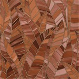 Vliesové tapety na zeď ELLE DECORATION 4 stylizované listy cihlovo-červené