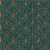 Vliesové tapety na zeď ELLE DECORATION 4 art-deco zlaté na zeleném podkladu